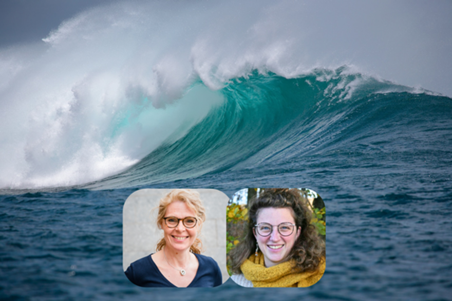 Foto einer Welle mit Profilbild von Bettina+Bernadette